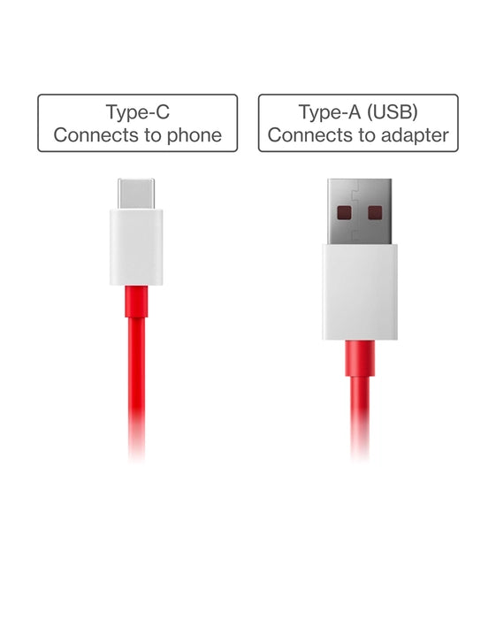 OnePlus 80W SUPERVOOC USB-A to USB-C Fast Charging Cable (1M)