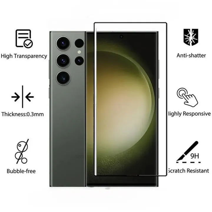 Samsung S23 S22 S21 Ultra Crystal Clear High Quality UV Tempered Glass