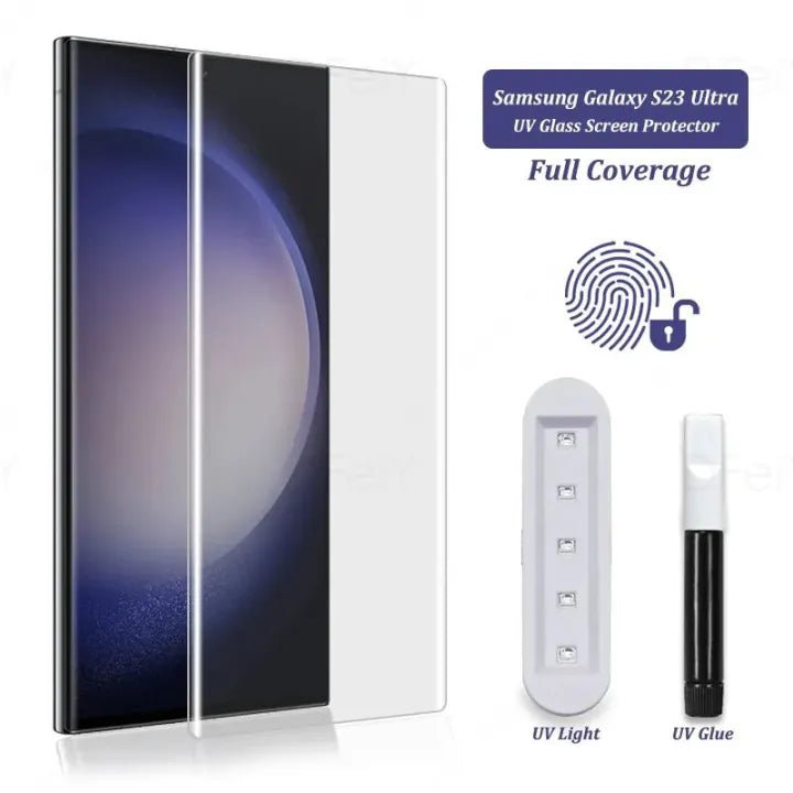 Samsung S23 S22 S21 Ultra Crystal Clear High Quality UV Tempered Glass